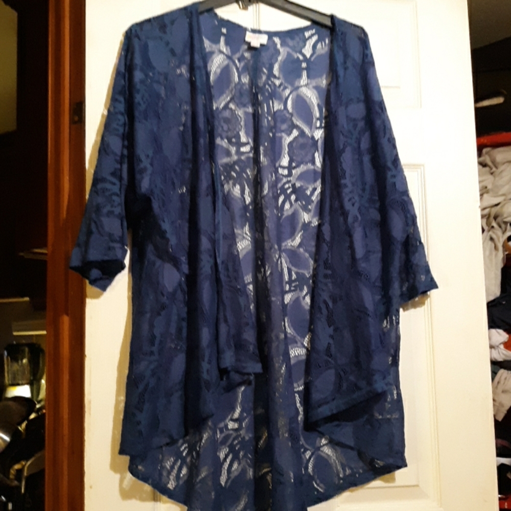 Blue, 3/4 sleeve overlay